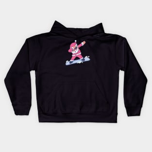 SNOWBOARD SANTA DAB Kids Hoodie